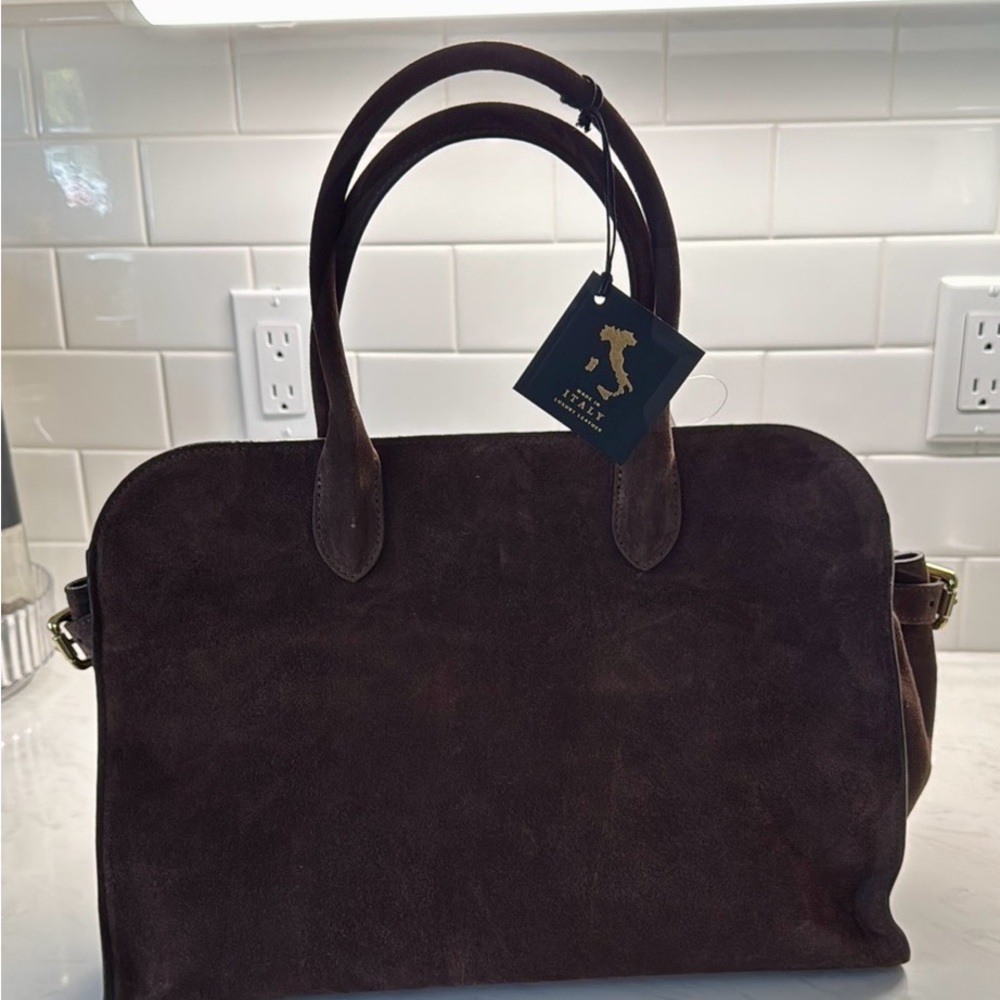Claudia Firenze Chocolate Brown Suede Viral Handbag